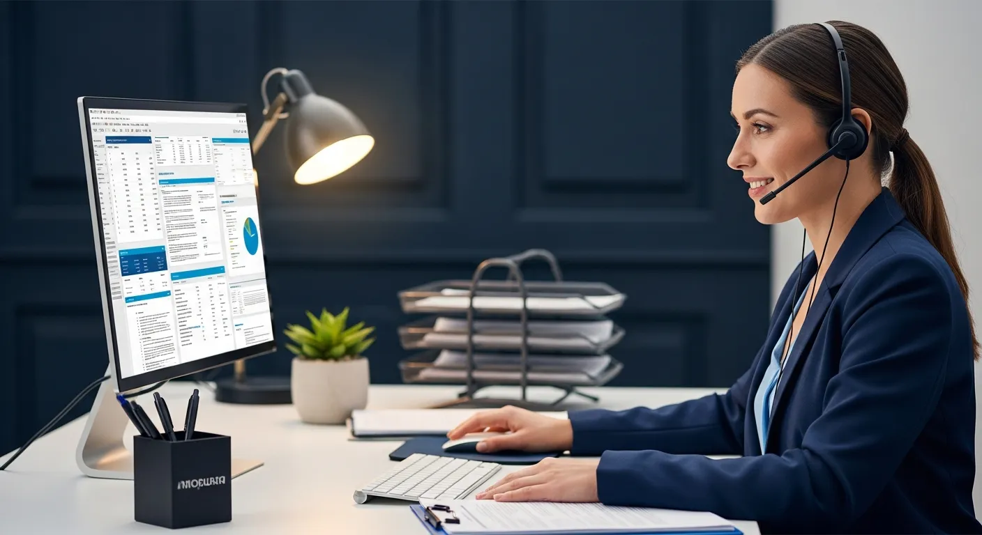 Customer service representative handling an enquiry