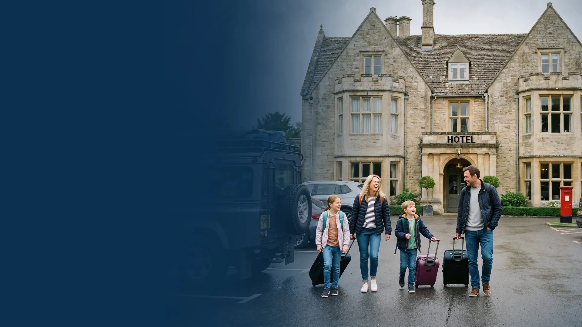 Guests arriving at a hotel with a well-managed car park