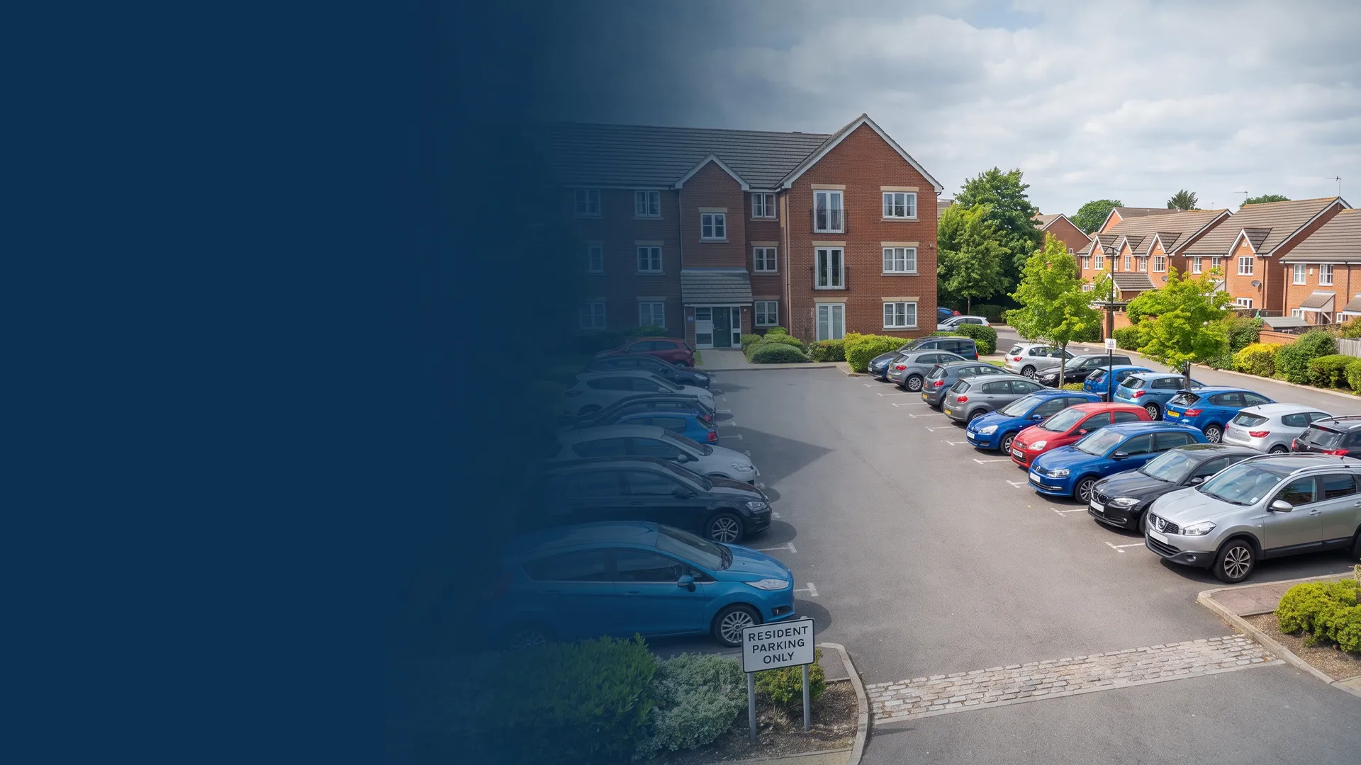 Residents parking at a well-managed apartment development car park